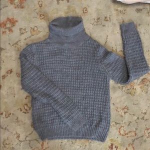 Gray Cowl Turtleneck Sweater